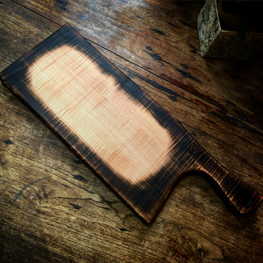 Charcuterie Board - Curly Maple with Sugi Ban finish