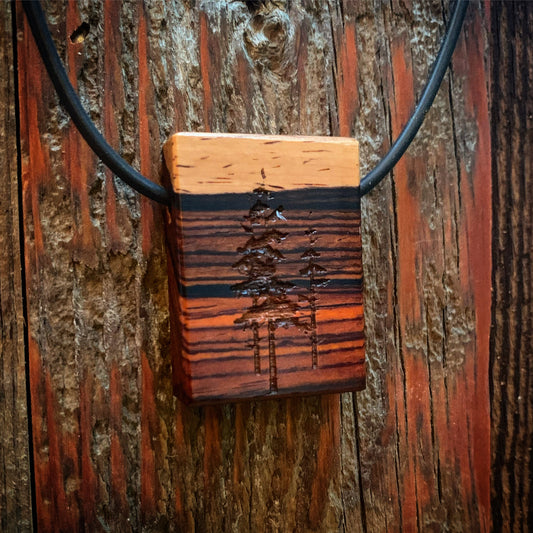 Three Trees Pendant - Cocobolo Wood