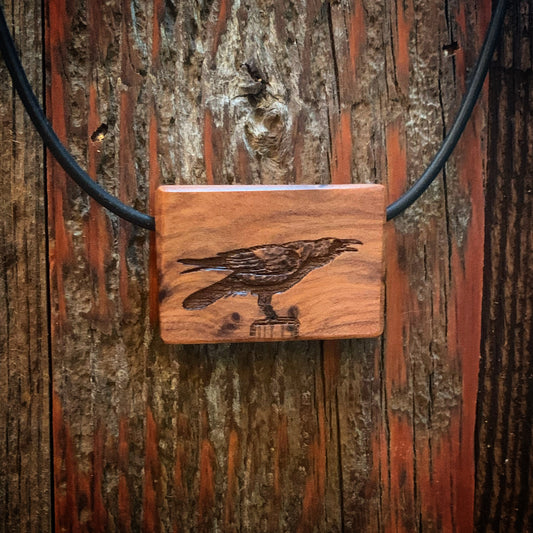 Raven Pendant - Thuya Burl